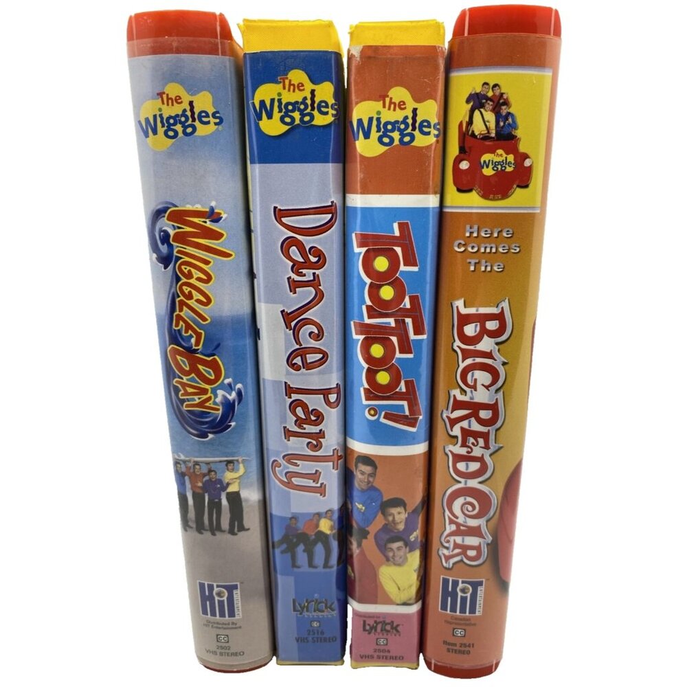 The Wiggles VHS Lot Of 4 Toot Toot Big Red Car Dance Party Wiggle Bay Children's